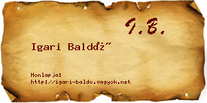 Igari Baldó névjegykártya
